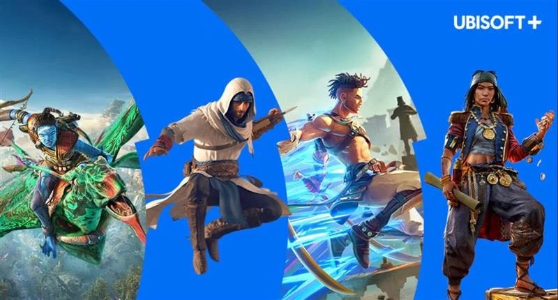 Ubisoft games banner featuring major franchises amid company stock collapse